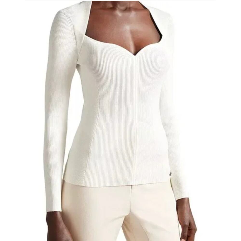 TED BAKER Helenh Sweetheart Neck Knit Top Size 3 (Med) NWT